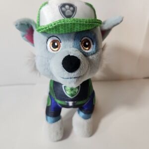 Paw Patrol Rocky Plush Stuffed Animal Green Recycling Uniform 8 Inch Toy